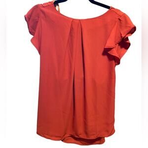 Monteau Los Angeles Blouse Women's Size XL Open Back Blouse Tie Back Clay